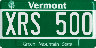 VT license plate XRS500