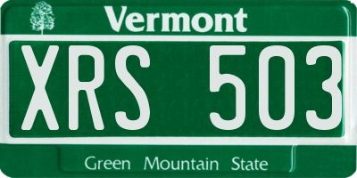 VT license plate XRS503