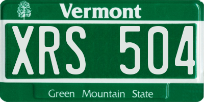 VT license plate XRS504
