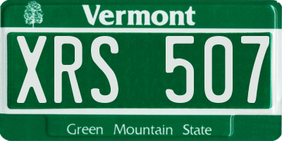 VT license plate XRS507