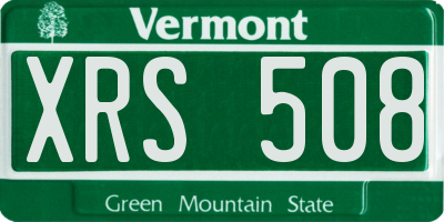 VT license plate XRS508