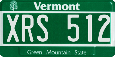 VT license plate XRS512