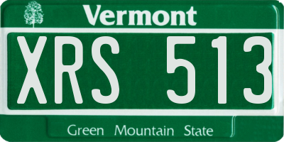 VT license plate XRS513