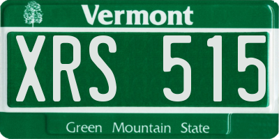 VT license plate XRS515