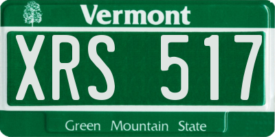 VT license plate XRS517