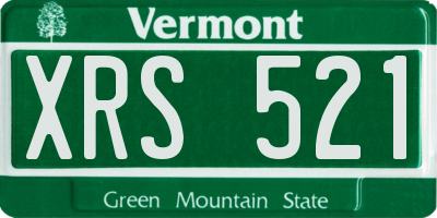 VT license plate XRS521