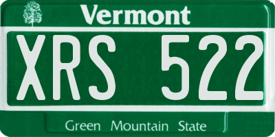VT license plate XRS522
