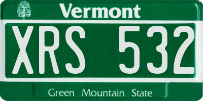 VT license plate XRS532
