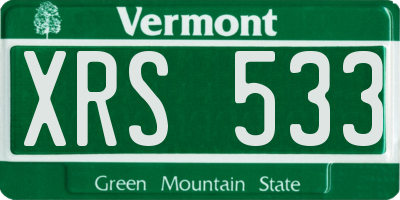 VT license plate XRS533