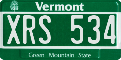 VT license plate XRS534