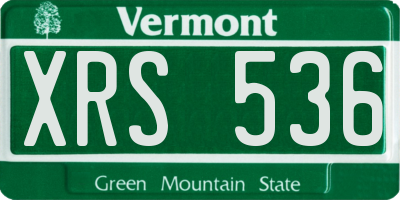 VT license plate XRS536