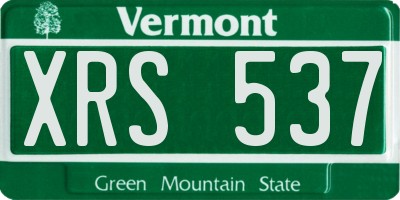 VT license plate XRS537