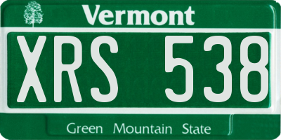VT license plate XRS538