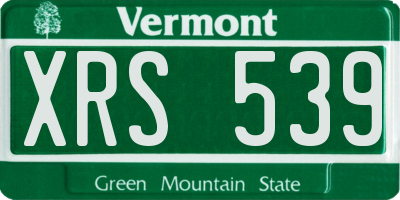 VT license plate XRS539