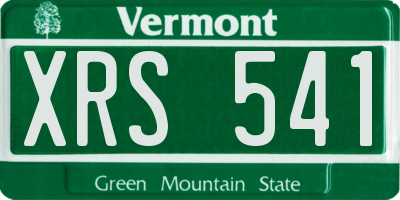 VT license plate XRS541