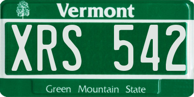 VT license plate XRS542