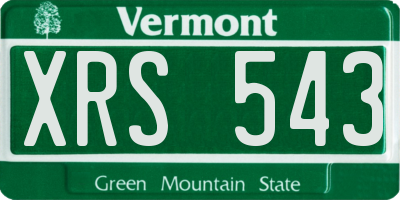 VT license plate XRS543