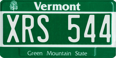 VT license plate XRS544