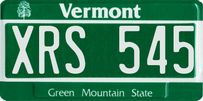 VT license plate XRS545