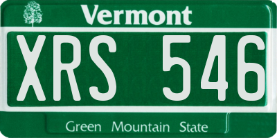 VT license plate XRS546