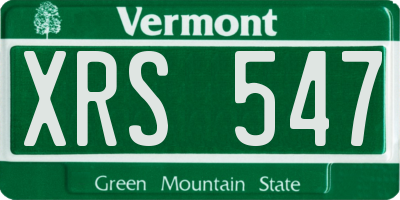 VT license plate XRS547