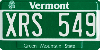 VT license plate XRS549