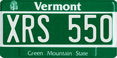 VT license plate XRS550
