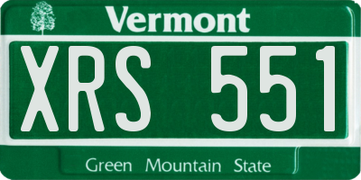 VT license plate XRS551