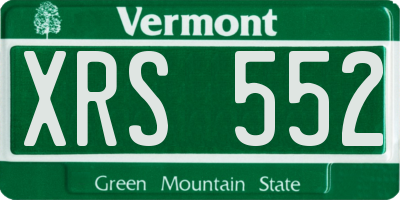 VT license plate XRS552