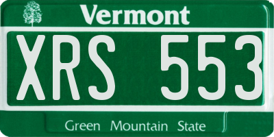 VT license plate XRS553