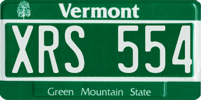 VT license plate XRS554