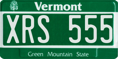 VT license plate XRS555