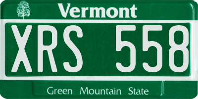 VT license plate XRS558