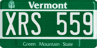 VT license plate XRS559
