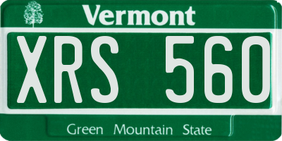 VT license plate XRS560
