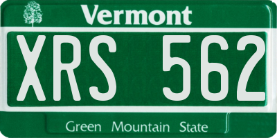 VT license plate XRS562