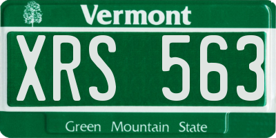 VT license plate XRS563
