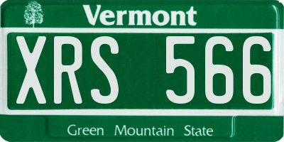 VT license plate XRS566