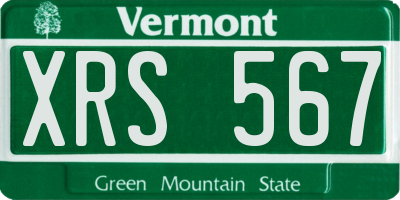 VT license plate XRS567