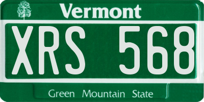 VT license plate XRS568