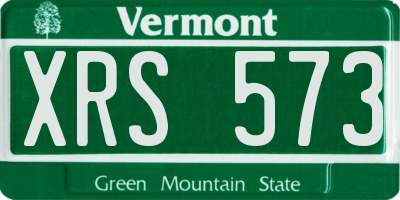 VT license plate XRS573