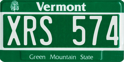 VT license plate XRS574