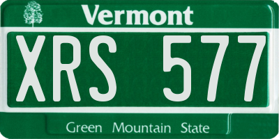 VT license plate XRS577