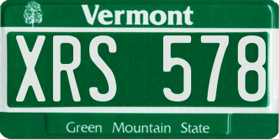 VT license plate XRS578