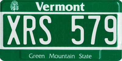 VT license plate XRS579