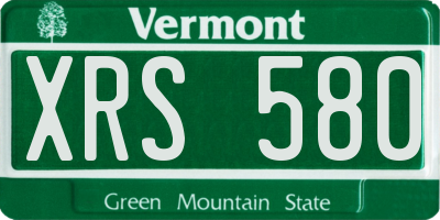 VT license plate XRS580