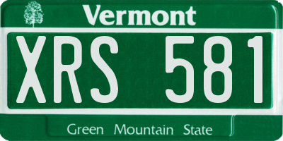 VT license plate XRS581