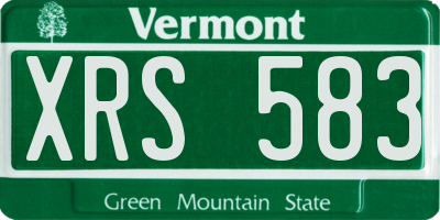 VT license plate XRS583