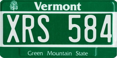 VT license plate XRS584