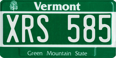 VT license plate XRS585
